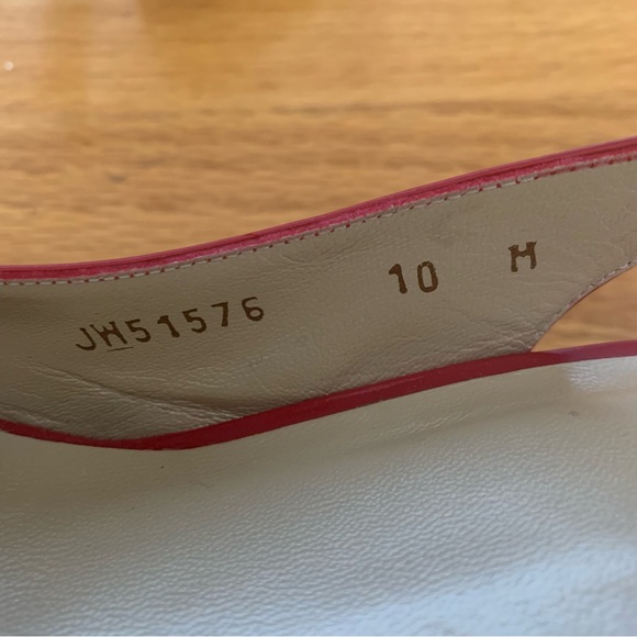 Stewart Weitzman Red Patent Leather Slingback Peep-toe Wedges. Women’s Size 10M - Picture 6 of 10